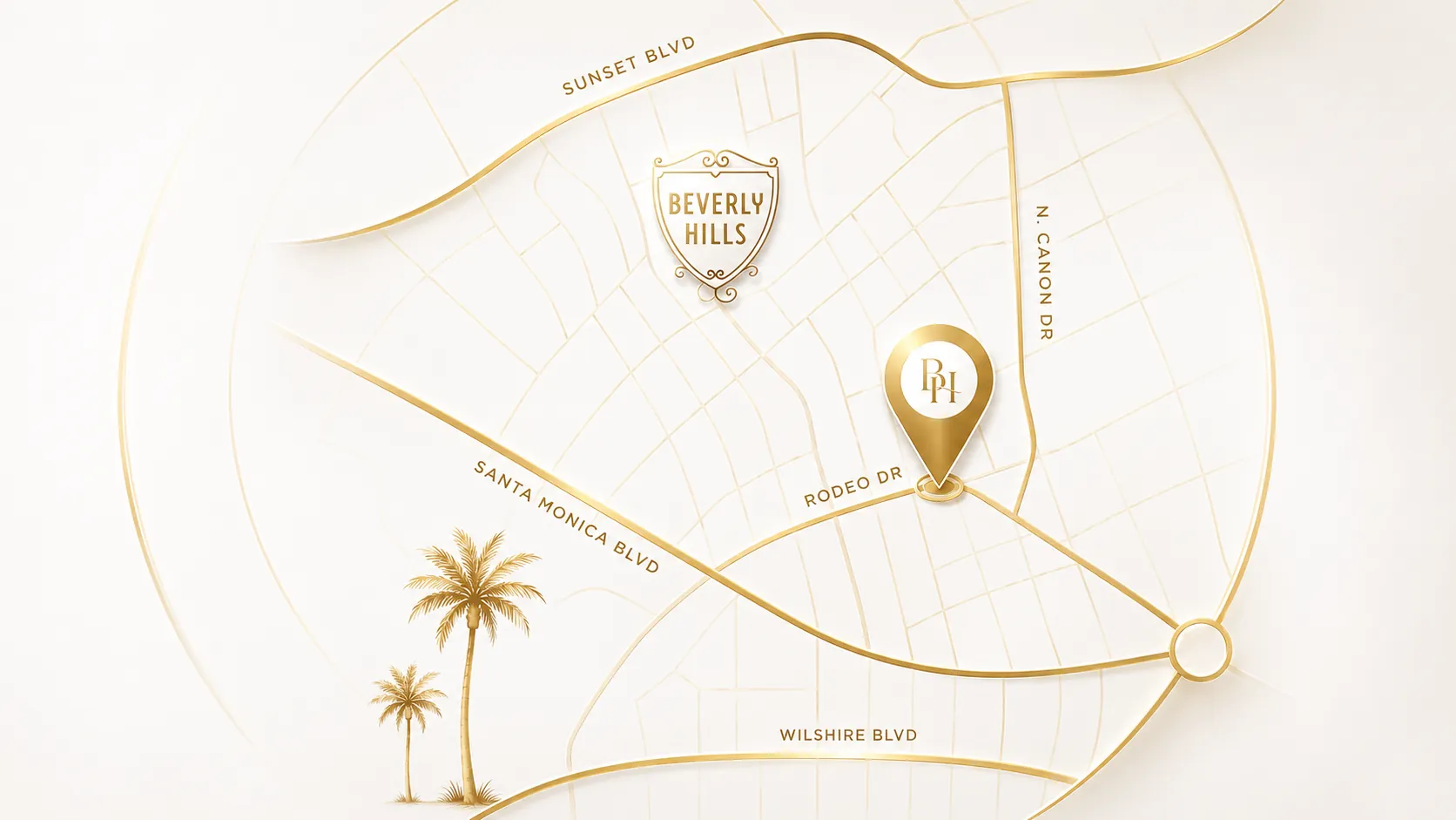 The Clinique Aesthetics MedSpa Beverly Hills location map outline